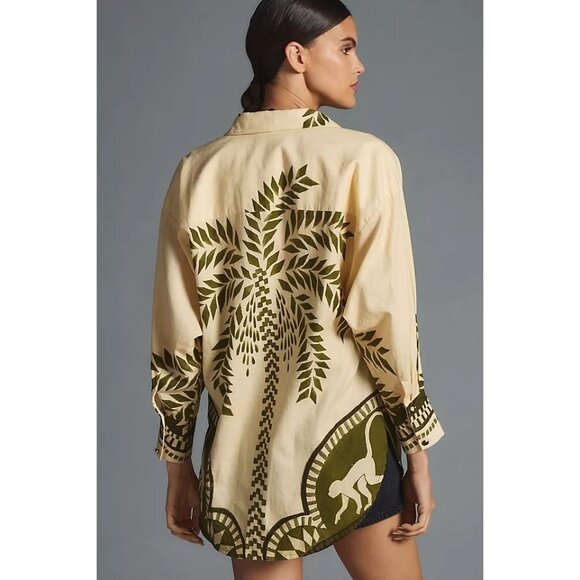 Eugenia Fernández Rihad Monkey Print Buttondown Blouse - Picture 3 of 7